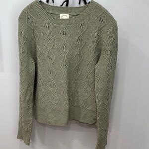 Hippie Rose Olive Cable Knit Sweater